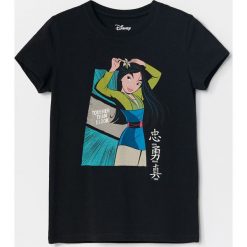 Bawełniany t-shirt Mulan - Szary. Szare t-shirty damskie Reserved, bez wzorów, z bawełny, bez kołnierzyka. Za 39,99 zł.