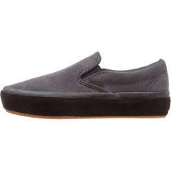 Vans CLASSIC SLIPON PLATFORM Półbuty wsuwane anthracite. Szare półbuty damskie wsuwane Vans, z weluru, na niskim obcasie. Za 339,00 zł.