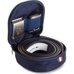 Pasek Męski LACOSTE - RC1695 Black/Navy HC9. Niebieskie paski męskie marki Lacoste, w paski, ze skóry. Za 399,00 zł.