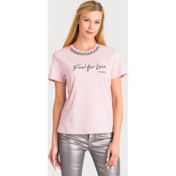 T-SHIRT PINKO. Różowe t-shirty damskie Pinko, s, z nadrukiem, z bawełny, z okrągłym kołnierzem. Za 409,00 zł.