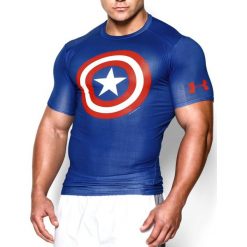 Under Armour Koszulka męska Alter Ego Transform Yourself Captain America niebieska r. XXL (124439942). Niebieskie koszulki sportowe męskie Under Armour, m. Za 126,05 zł.