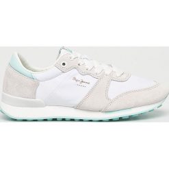 Pepe Jeans - Buty Bimba Soft. Białe buty sportowe damskie Pepe Jeans, bez wzorów, z jeansu, sportowe. W wyprzedaży za 269,90 zł.