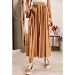 Spódnica MILEVAS BEIGE. Brązowe spódniczki damskie IVET, na co dzień, bez wzorów, eleganckie, długie, maxi. W wyprzedaży za 59,00 zł.