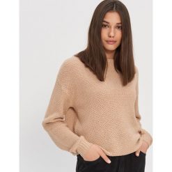 Sweter o ryżowym splocie - Beżowy. Brązowe swetry damskie House, s, bez wzorów, ze splotem, bez rękawów, bez kaptura. Za 69,99 zł.