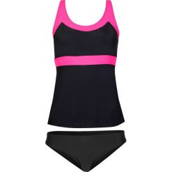 Tankini (2 części) bonprix czarno-różowy. Czarne stroje kąpielowe damskie bonprix, bez wzorów. Za 42,99 zł.