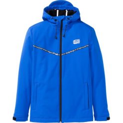 Kurtka softshell z odblaskowymi elementami Regular Fit bonprix lazurowy. Niebieskie płaszcze męskie bonprix, m, bez wzorów, z softshellu, z kapturem. Za 109,99 zł.