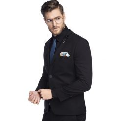 Marynarka LEONARDO GGCE900184. Czarne marynarki męskie Giacomo Conti, m, bez wzorów, z elastanu, klasyczne. Za 599,00 zł.