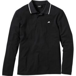 Shirt polo z długim rękawem bonprix czarny. Czarne koszulki męskie bonprix, s, z haftami, z bawełny, klasyczne, polo, z długim rękawem, długie. Za 49,99 zł.