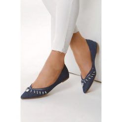 Niebieskie Balerinki Flean. Niebieskie baleriny damskie Born2be, bez wzorów, bez obcasa. W wyprzedaży za 24,99 zł.
