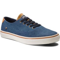 Tenisówki WRANGLER - Legend Sakura WM181012 Blue 100. Niebieskie półbuty męskie Wrangler, bez wzorów, ze skóry, bez zapięcia. W wyprzedaży za 159,00 zł.