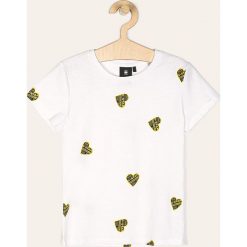 G-Star Raw - T-shirt dziecięcy 128-164 cm. Białe bluzki dziewczęce G-Star RAW, bez wzorów, z bawełny, z okrągłym kołnierzem, z krótkim rękawem, krótkie, bez kaptura. W wyprzedaży za 99,90 zł.
