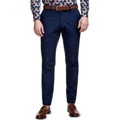 Spodnie RICCARDO SMGS000052. Niebieskie spodnie męskie Giacomo Conti, m, w paski, z elastanu, eleganckie. Za 259,00 zł.