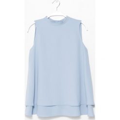 Simple - Top. Szare topy damskie marki Simple, z materiału, z okrągłym kołnierzem. W wyprzedaży za 239,90 zł.