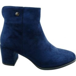Botki damskie Sergio Leone BT520,Kolor granatowy. Niebieskie botki damskie Sergio Leone, na zimę, bez obcasa, bez zapięcia. Za 130,00 zł.