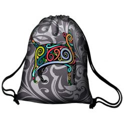 Worek w kolorze szarym ze wzorem - (S)39 x (W)47 cm. Szare plecaki damskie Bertoni, z tkaniny. W wyprzedaży za 47,95 zł.
