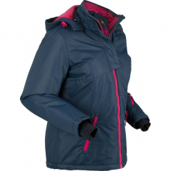 Kurtka funkcyjna outdoorowa bonprix ciemnoniebiesko-jeżynowy. Niebieskie kurtki damskie marki bonprix, s, bez wzorów, bez kaptura. Za 129,99 zł.
