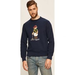 Polo Ralph Lauren - Bluza. Niebieskie bluzy męskie Polo Ralph Lauren, s, z nadrukiem, z bawełny, z okrągłym kołnierzem, bez rękawów, bez kaptura. Za 729,90 zł.