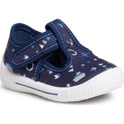 Kapcie SUPERFIT - 0-600265-8000 Blau. Niebieskie sandały chłopięce Superfit, ze skóry, bez zapięcia. Za 129,00 zł.