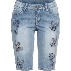 Bermudy dżinsowe bonprix niebieski "bleached washed". Niebieskie jeansy damskie bonprix. Za 109,99 zł.