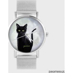 Zegarek - Czarny kot - metalowy. Czarne zegarki damskie marki Pakamera, metalowe. Za 139,00 zł.