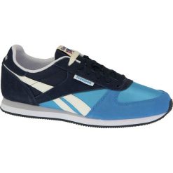 Reebok Royal CL Jogger M41619. Niebieskie buty sportowe męskie marki Reebok, ze skóry, bez zapięcia, reebok royal. W wyprzedaży za 169,99 zł.