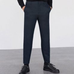 Eleganckie spodnie slim - Granatowy. Niebieskie spodnie męskie Reserved, s, bez wzorów, eleganckie. Za 199,99 zł.