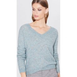 Sweter z dodatkiem wełny - Turkusowy. Niebieskie swetry damskie Mohito, xs, bez wzorów, z wełny, bez rękawów, bez kaptura. W wyprzedaży za 59,99 zł.