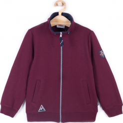 Bluza. Czerwone bluzy chłopięce rozpinane TIME TO MOVE ON, z bawełny. Za 49,90 zł.