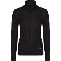 Sweter w kolorze czarnym. Czarne swetry klasyczne damskie marki Giorgio di Mare, xs, z dzianiny, ze stójką. W wyprzedaży za 152,95 zł.