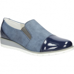 Niebieskie półbuty slip on Jezzi MR1628-4. Niebieskie półbuty damskie marki Jezzi. Za 79,99 zł.
