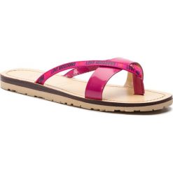 Japonki LOVE MOSCHINO - JA28121G07JV160A Fux. Różowe klapki damskie Love Moschino, bez wzorów, ze skóry ekologicznej, bez obcasa. W wyprzedaży za 289,00 zł.