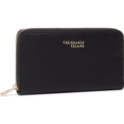 Duży Portfel Damski TRUSSARDI JEANS - Bella Zip 3 Pkt Lg 75W00218 K299. Czarne portfele damskie Trussardi Jeans, bez wzorów, z jeansu. W wyprzedaży za 219,00 zł.