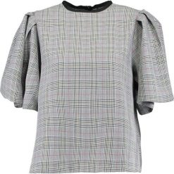 Bluzki asymetryczne: Topshop CHECK FLUTE SLEEVE Bluzka grey