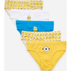 Bawełniane slipy z Minionkami 5 pack - Biały. Białe slipy męskie Reserved, bez wzorów, z bawełny. W wyprzedaży za 29,99 zł.