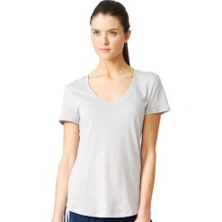 Topy sportowe damskie: Adidas Koszulka damska Logo V-Tee szara r. M (AY0176)