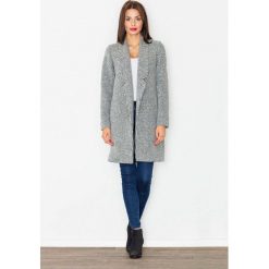 Szary Płaszcz Przejściowy bez Zapięcia. Szare kurtki damskie Molly.pl, na lato, s, bez wzorów, z materiału, eleganckie. Za 269,90 zł.