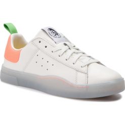 Sneakersy DIESEL - S-Clever Low Y01748 P2282 H7121 Star White/Orange Fl. Białe sneakersy męskie Diesel, na co dzień, bez wzorów, ze skóry ekologicznej, eleganckie, bez zapięcia. Za 629,00 zł.