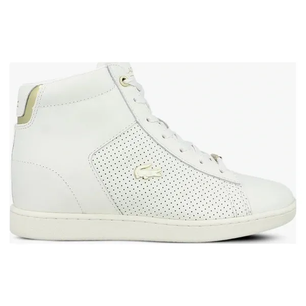 Lacoste Carnaby Evo Wedge 3174 buty damskie, biały, rozmiar 37,5. Białe koturny damskie Lacoste, bez obcasa, na koturnie, bez zapięcia. W wyprzedaży za 297,49 zł.