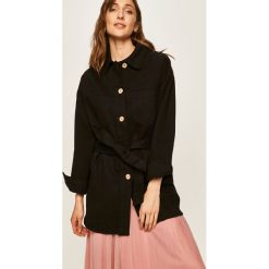 Answear - Kurtka. Czarne kurtki damskie ANSWEAR, s, w paski, z bawełny, długie. Za 249,90 zł.