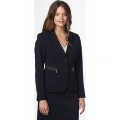 Betty Barclay - Blezer damski, niebieski. Niebieskie bolerka i narzutki damskie Betty Barclay, bez wzorów, prążkowane, bez rękawów. Za 599,95 zł.