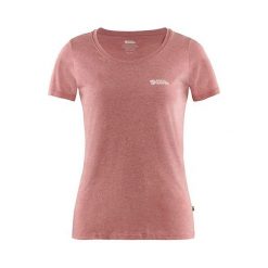Fjällräven Koszulka z logo W., Malinowy Czerwony Melanż | 342–999 | M. Różowe koszulki męskie Fjällräven, m, bez wzorów, bez kołnierzyka, bez rękawów. Za 210,49 zł.