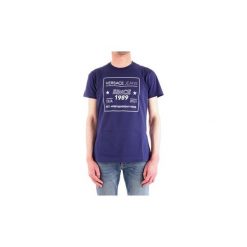 T-shirty z krótkim rękawem Versace Jeans B3GTB76E36610. Niebieskie t-shirty męskie Versace Jeans, s, bez wzorów, z jeansu, bez kołnierzyka, krótkie. Za 266,95 zł.