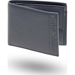 PORTFEL EMPORIO ARMANI. Czarne portfele męskie Emporio Armani, bez wzorów. Za 389,00 zł.