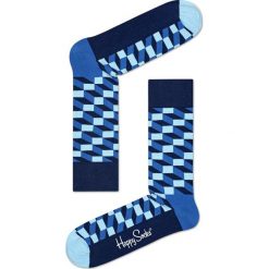 Happy Socks - Skarpetki Filled Optic. Niebieskie skarpetki damskie marki Happy Socks, z bawełny. W wyprzedaży za 29,90 zł.