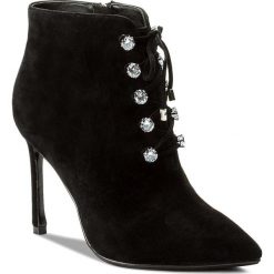Buty zimowe damskie: Botki SCA'VIOLA - F-30 Black Suede