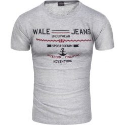Koszulka męska t-shirt z nadrukiem szary Recea. Szare koszulki męskie Recea, m, z nadrukiem, z bawełny, klasyczne, z klasycznym kołnierzykiem, bez rękawów. Za 20,66 zł.