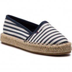 Espadryle TOMMY HILFIGER - Tommy Flat Espadrille FW0FW04109 Midnight 403. Białe espadryle damskie TOMMY HILFIGER, z materiału. Za 279,00 zł.