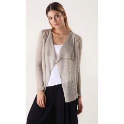 Kardigan w kolorze jasnobeżowym. Brązowe kardigany damskie Far Far Fashion, Ryłko by Agnes&Paul, bez wzorów. W wyprzedaży za 59,95 zł.