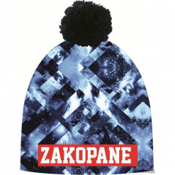 Czapka Magic Fun FROST. Szare czapki zimowe damskie marki Pakamera, z nadrukiem, z dzianiny. Za 79,00 zł.