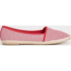 Tomsy damskie: Espadryle w paski - Czerwony